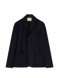 RETORI embroidered-elbow single-breasted wool blazer
