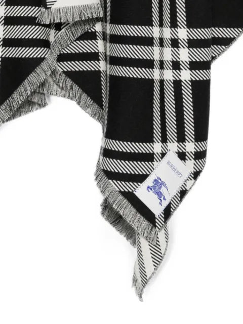 Burberry check frayed cape