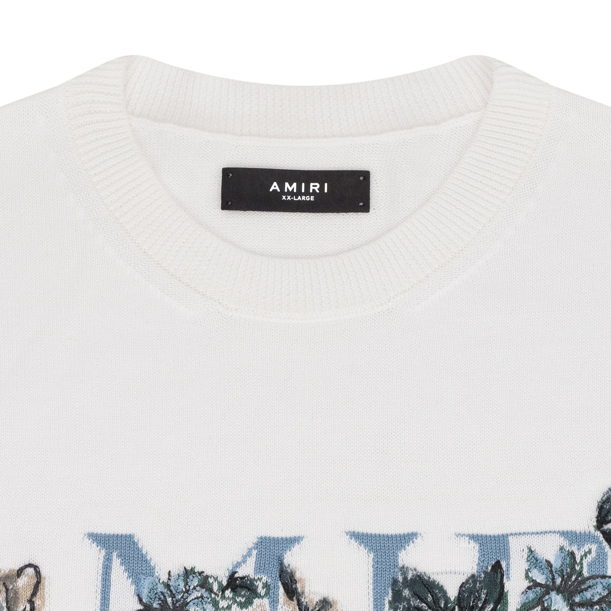 White Floral Amiri Logo T-shirt