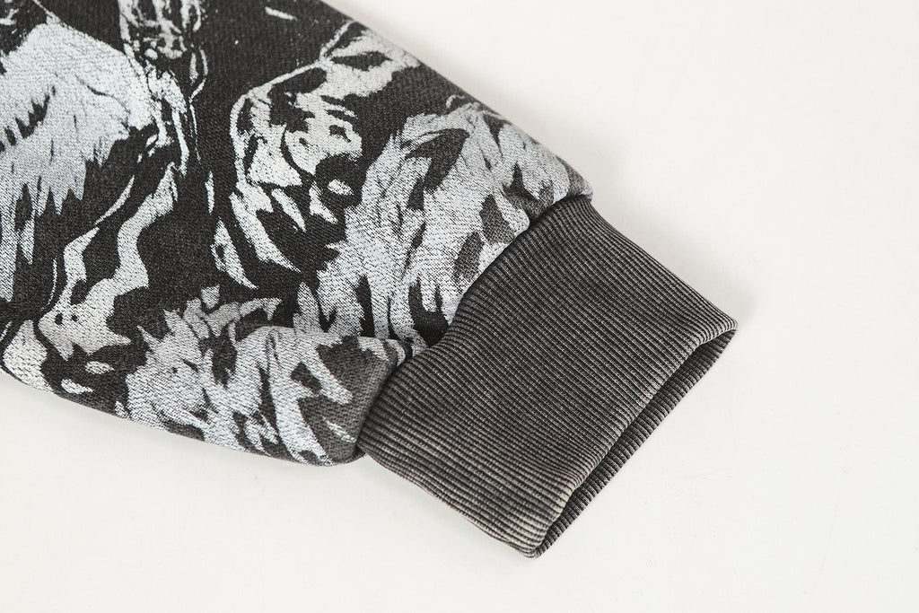 Godspeed Dog & City Graphic Raw-Hem Hoodie