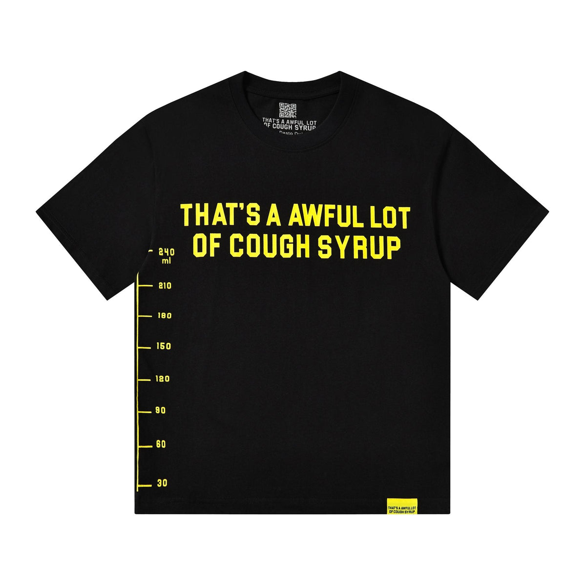 THAT'S A AWFUL LOT OF COUGH SYRUP Yellow Wordmark Short-Sleeve T-Shirt