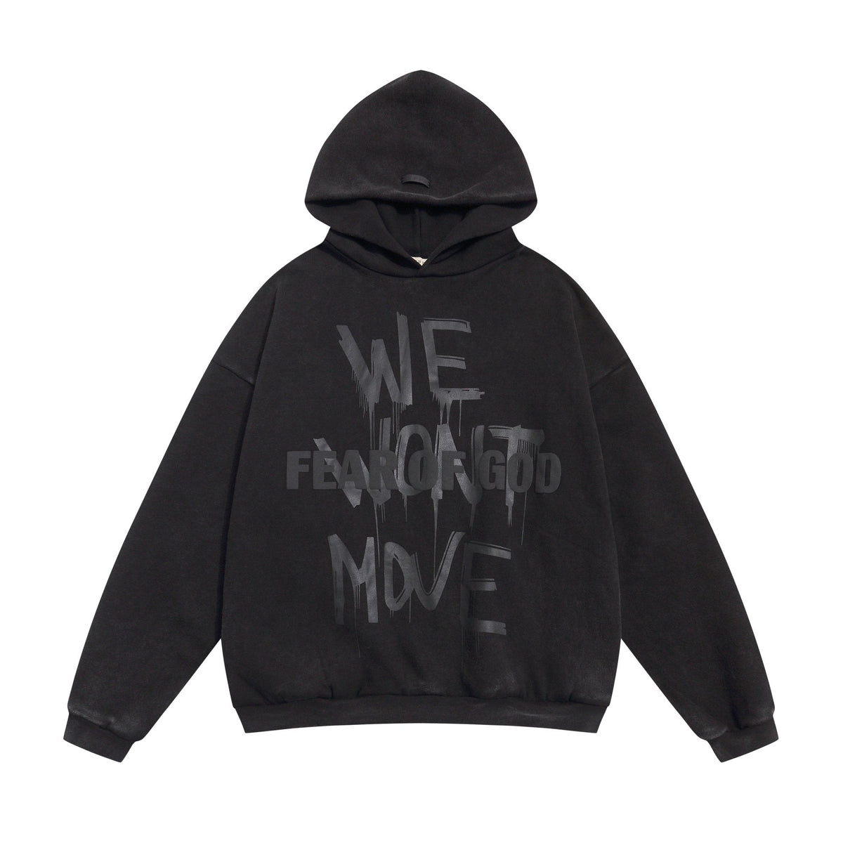 Fear of God Washed Black Side-Pocket Graphic Hoodie