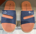 Loro Piana Navy Cutout Slide Sandals