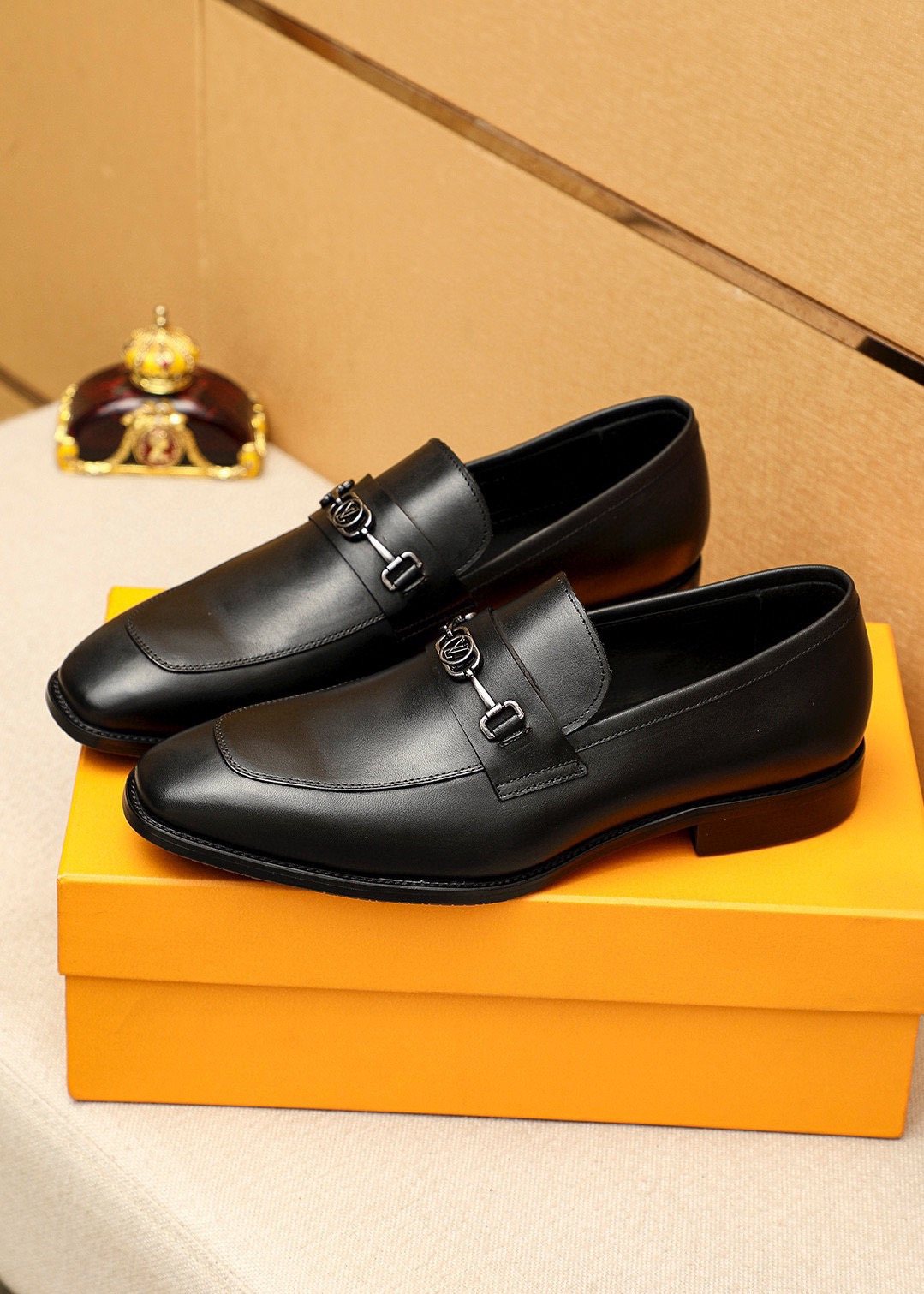 Louis Vuitton Metal-Bit Leather Loafers