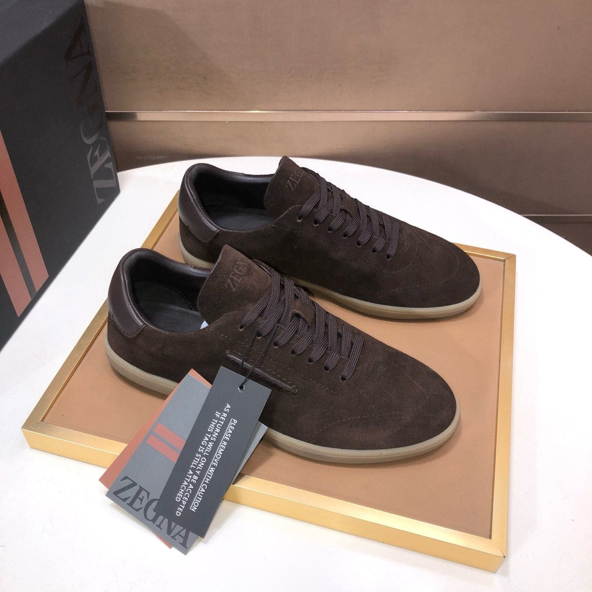 Zegna 232 Suede Low-Top Sneakers