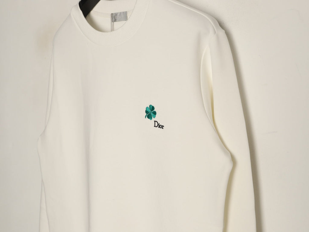 Dior 26FW Four-Leaf Clover Embroidered Crewneck Sweatshirt
